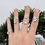 Rose Quartz Rings - Size 6.5 Round Circle - Bypass Faceted - Sterling Silver