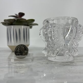 Glass Winged Cup Sphere Stands Holder - 2.5"