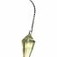 Libyan Desert Glass Tektite Pendulum (2-3g)-Dowsing Hexagonal Faceted Cone Point Divination-Silver Chain-Crystal Gemstone