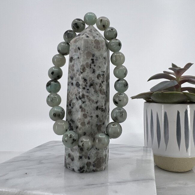 Kiwi Jasper (Amazon River Stone Sesame Jasper) Bracelets - 8mm