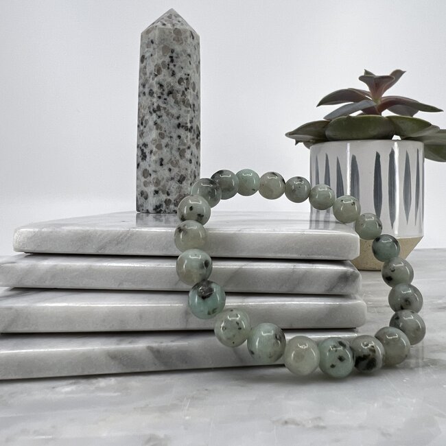 Kiwi Jasper (Amazon River Stone Sesame Jasper) Bracelets - 8mm