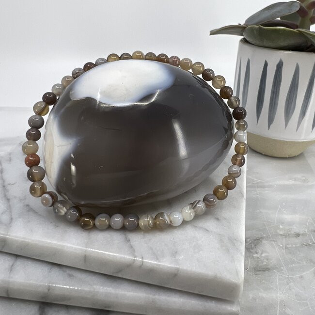 Botswana Agate Bracelets - 4mm Mini