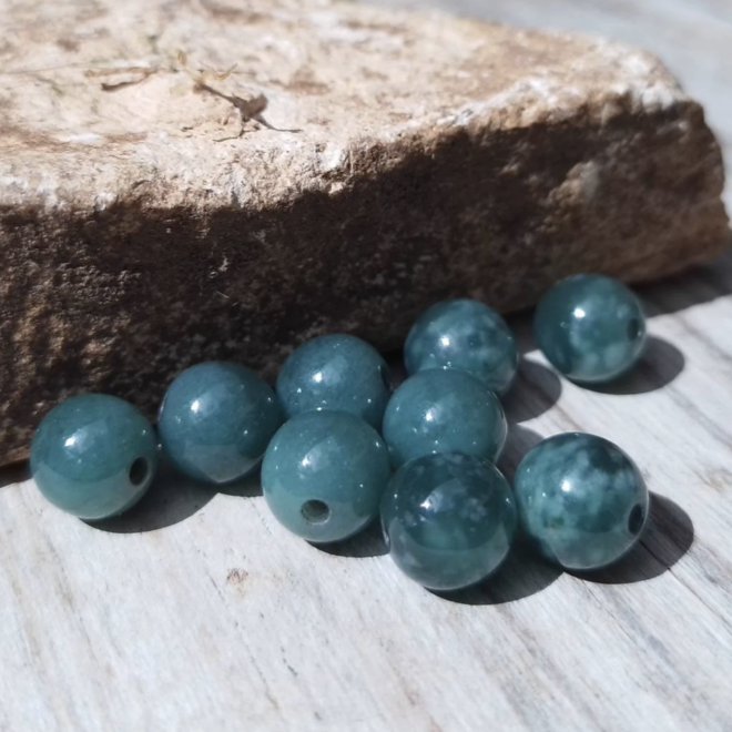 Blue Jadeite Bead - 9mm