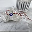 Evil Eye Bracelets - Red 7 Seven Knot Gold Beaded - Adjustable Parachute Corded Blue Eye