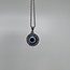 Evil Eye Necklaces - 18" Jeweled Round Blue Eye - Silver Plated