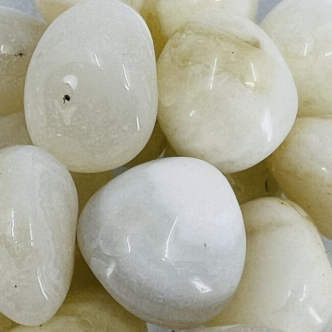 White Agate - Tumbled Snow White - Milky White