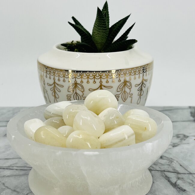 White Agate - Tumbled Snow White - Milky White