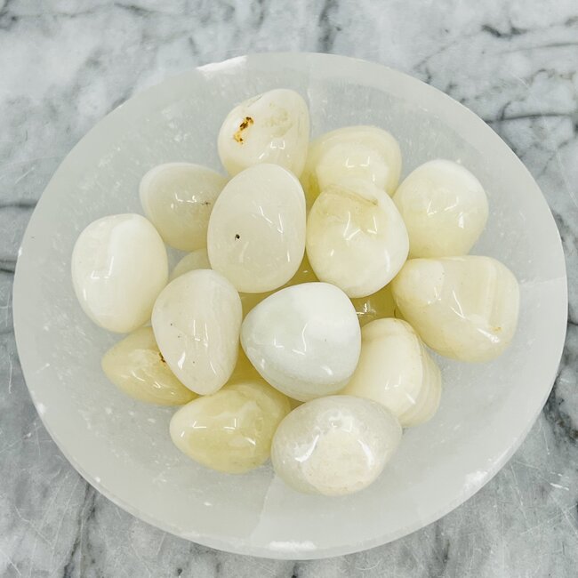White Agate - Tumbled Snow White - Milky White