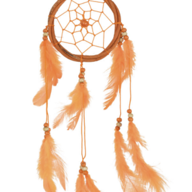 Dreamcatcher Dream Catcher Orange Small-Wolf Spirit 3"