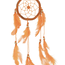 Dreamcatcher Dream Catcher Orange Small-Wolf Spirit 3"