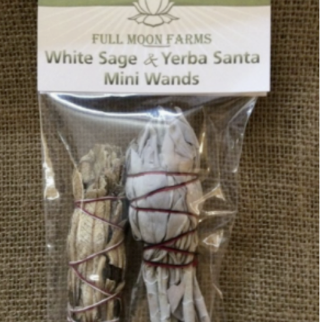 White Sage & Yerba Santa Mini Smudge Stick- 2 Pack -Full Moon Farms