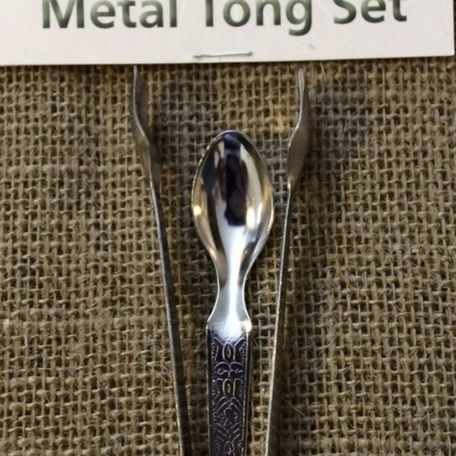 Metal Tong & Spoon Kit Set - Resin Charcoal Burner Powder Incense