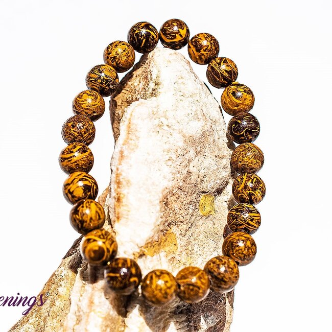 Arabic Miriam Jasper (Calligraphy Script Stone) Bracelets - 8mm