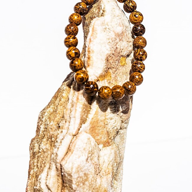 Arabic Miriam Jasper (Calligraphy Script Stone) Bracelets - 8mm