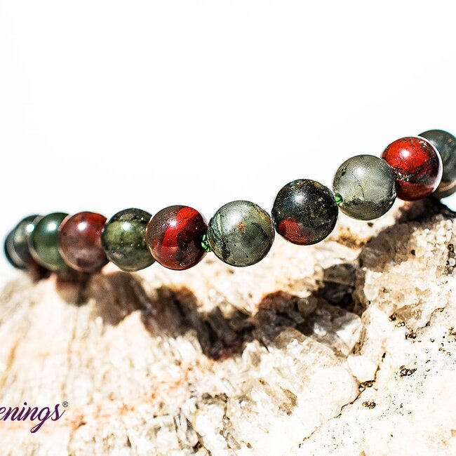 African Bloodstone (Seftonite Septonite Setonite Heliotrope) Bracelets - 8mm