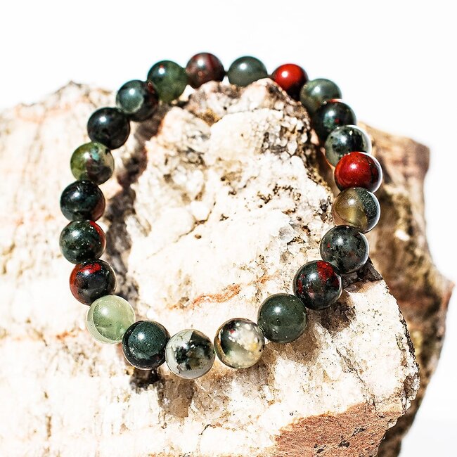 African Bloodstone (Seftonite Septonite Setonite Heliotrope) Bracelets - 8mm