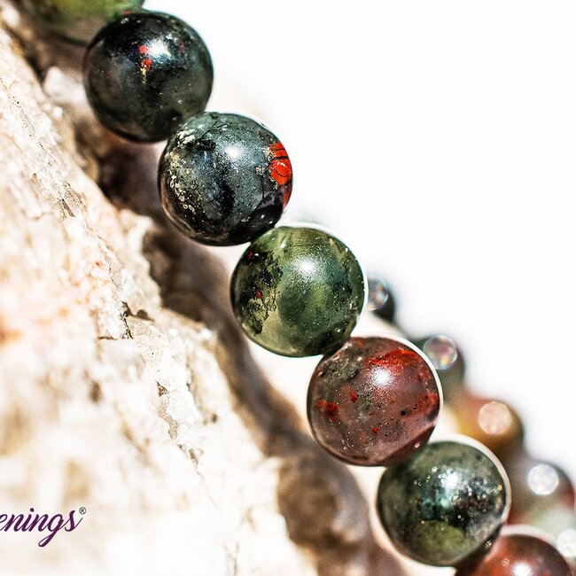 African Bloodstone (Seftonite Heliotrope) Bracelets - 8mm