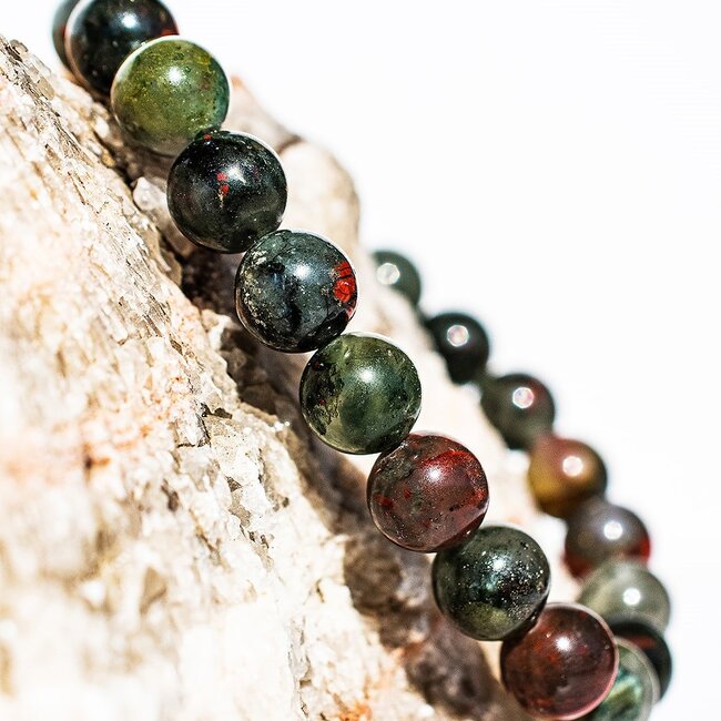 African Bloodstone (Seftonite Septonite Setonite Heliotrope) Bracelets - 8mm