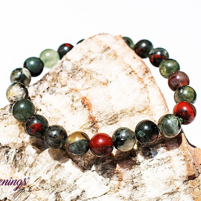 African Bloodstone (Seftonite Heliotrope) Bracelets - 8mm