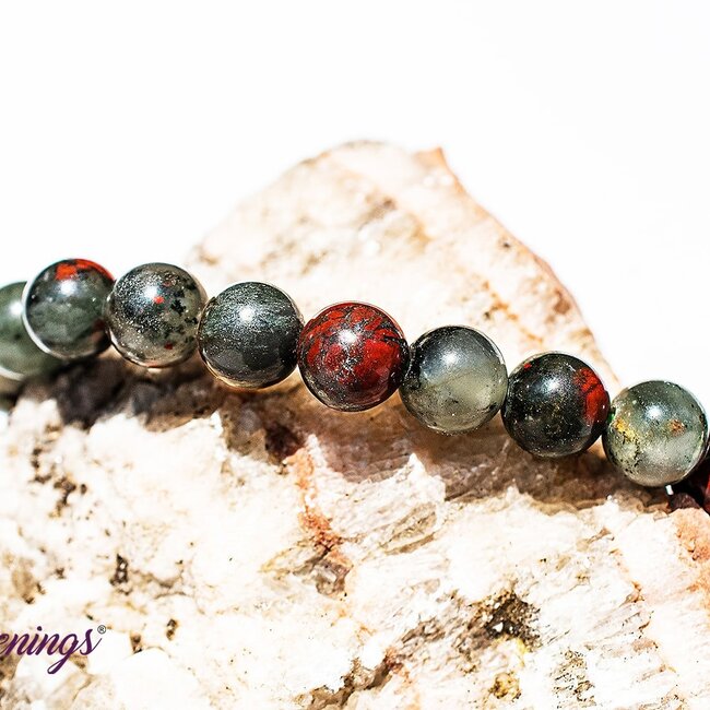 African Bloodstone (Seftonite Septonite Setonite Heliotrope) Bracelets - 8mm