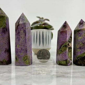 Atlantisite/Stichtite in Serpentine Tower/Point/Generator- Medium (3-4")