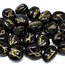 Black Agate Runes Set - Velvet Bag Divination Tool Elder Futhark Casting Nordic