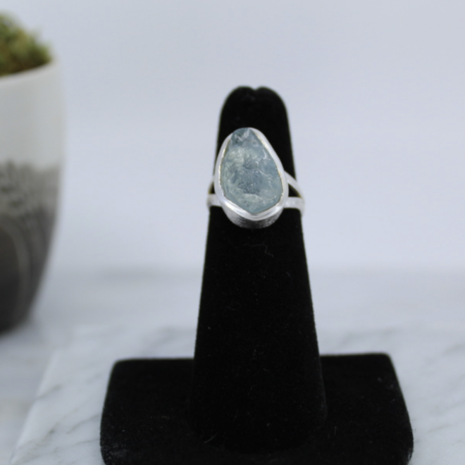 Aquamarine Ring (Rough) - Size 5