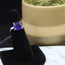 Amethyst Rings - Size 6 Square Faceted Claw Prong Set - Sterling Silver