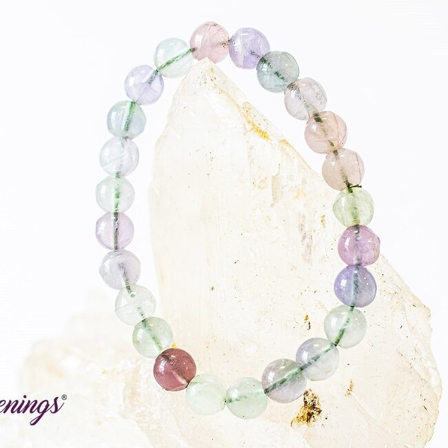 Lavender (Yttrium) Rainbow Fluorite Bracelets - 8mm