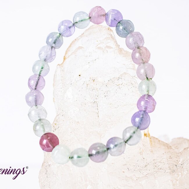 Lavender (Yttrium) Rainbow Fluorite Bracelets - 8mm