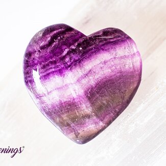 Assorted Rainbow Fluorite Puffy Heart- Medium