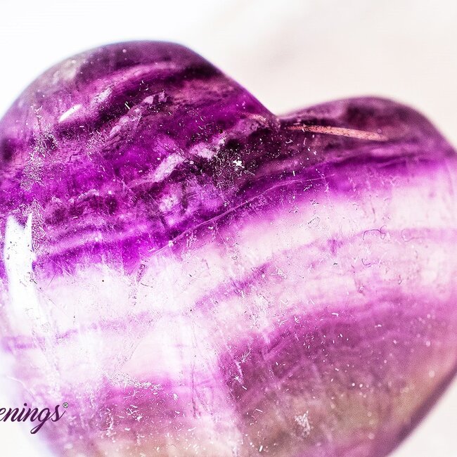 Assorted Rainbow Fluorite Puffy Heart- Medium