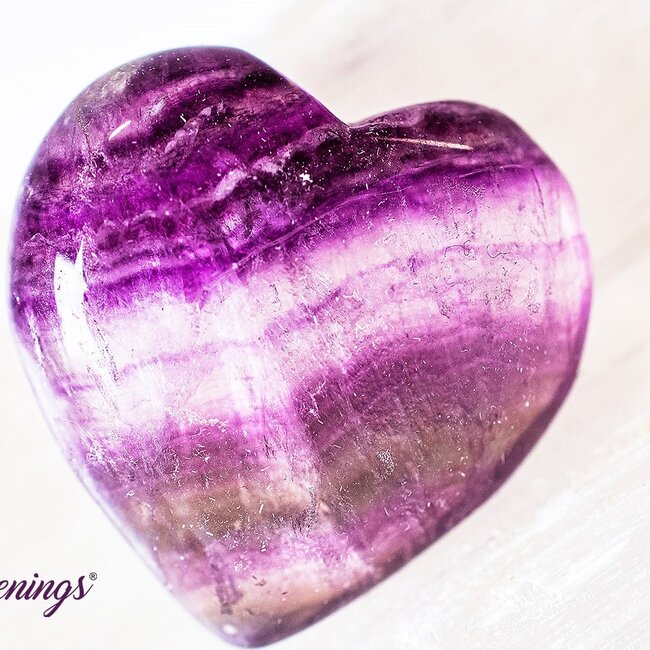 Assorted Rainbow Fluorite Puffy Heart- Medium