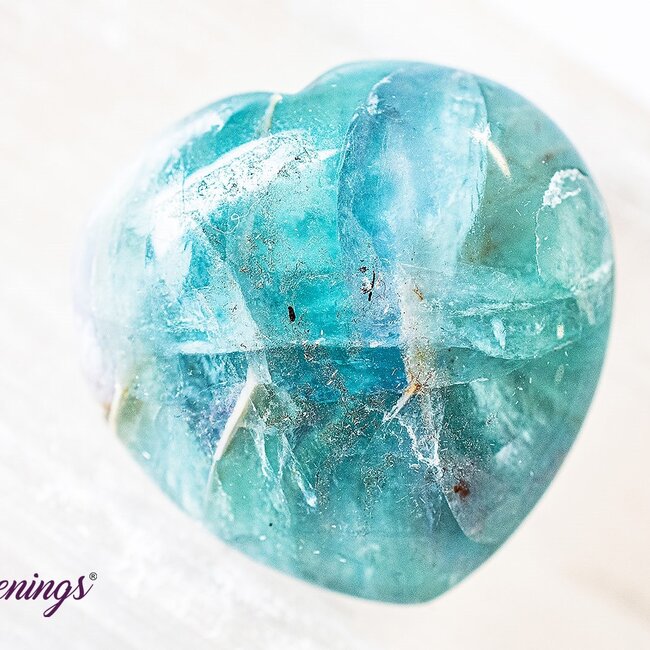 Assorted Rainbow Fluorite Puffy Heart- Medium