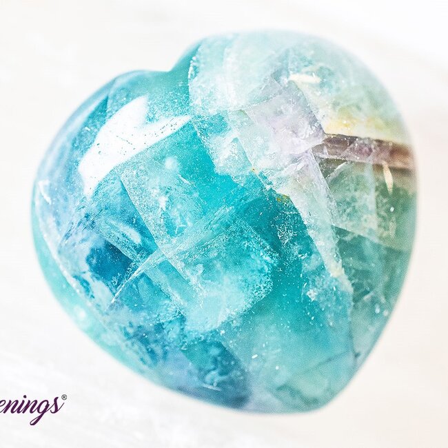 Assorted Rainbow Fluorite Puffy Heart- Medium