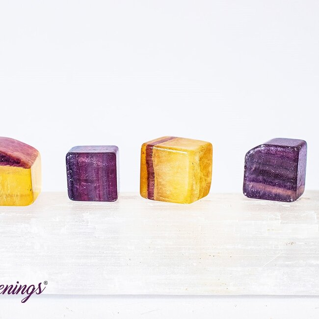 Rainbow Fluorite Cubes 1"