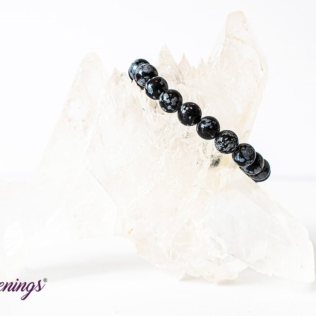 Snowflake Obsidian Bracelets - 8mm