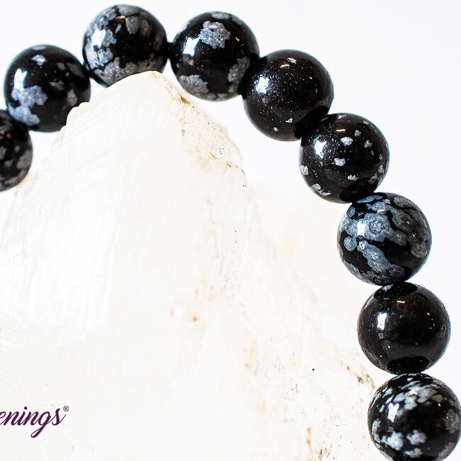 Snowflake Obsidian Bracelets - 8mm