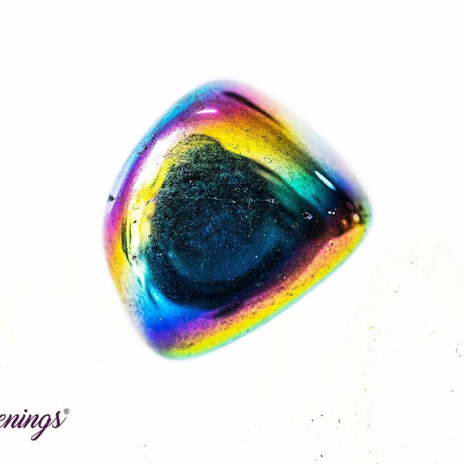 Black Obsidian Rainbow Aura - Tumbled Smooth