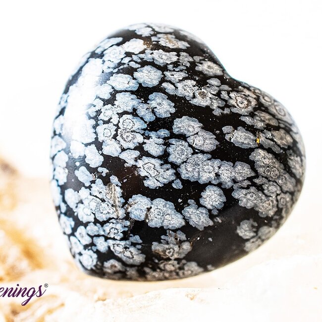 Snowflake Obsidian Puffy Hearts