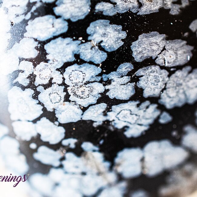 Snowflake Obsidian Puffy Hearts
