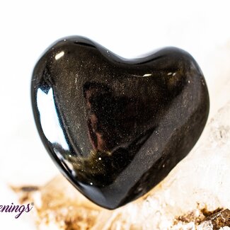 Gold Sheen (Goldsheen Golden) Obsidian Puffy Heart - Medium