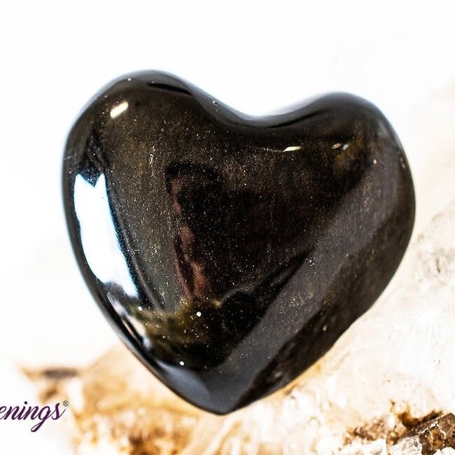 Goldsheen (Gold Sheen Golden) Obsidian Puffy Heart - Medium