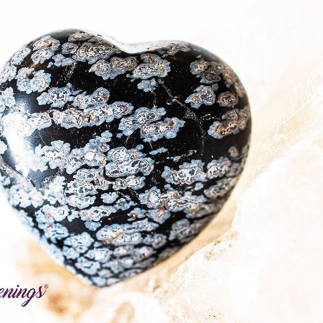 Snowflake Obsidian Puffy Hearts