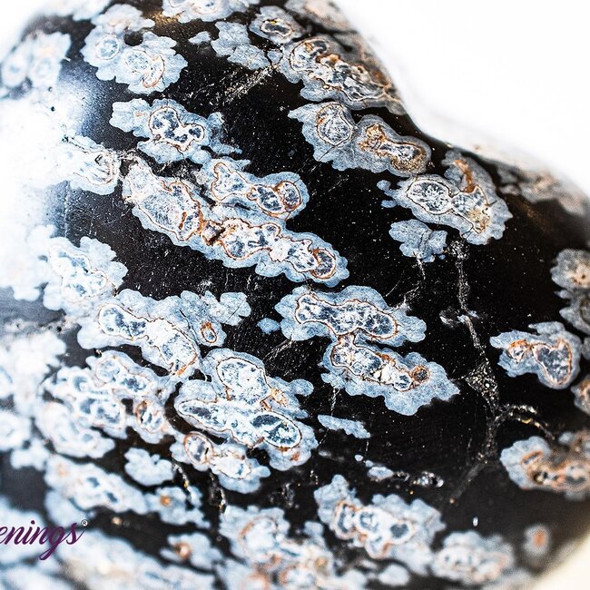 Snowflake Obsidian Puffy Hearts