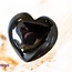 Black Obsidian Puffy Hearts - Medium