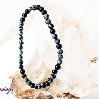 Snowflake Obsidian Bracelets - 4mm Mini