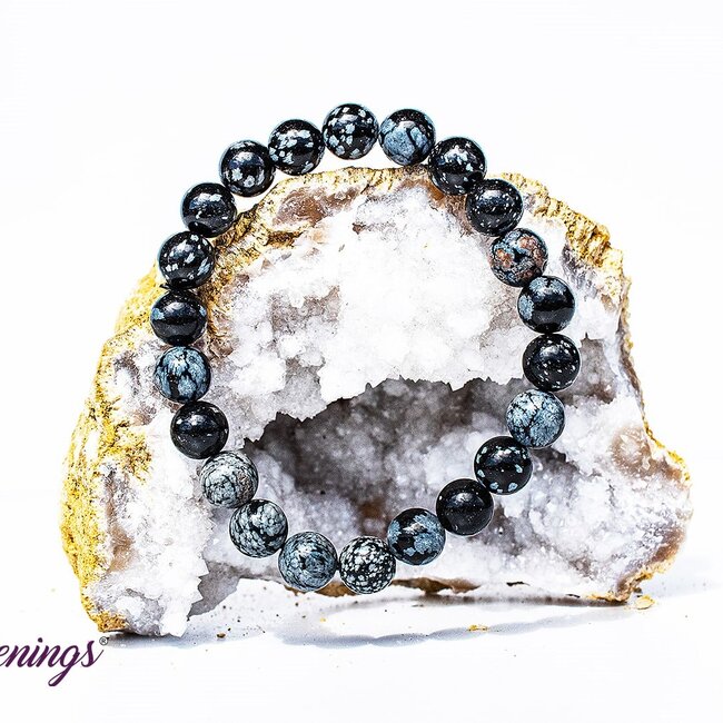 Snowflake Obsidian Bracelets - 8mm