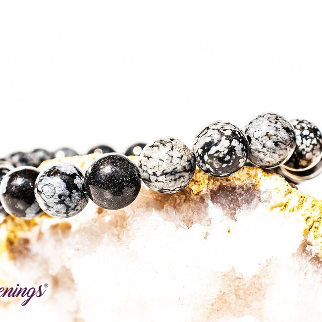 Snowflake Obsidian Bracelets - 8mm