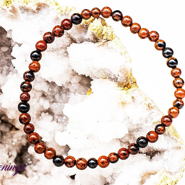 Mahogany Obsidian Bracelets - 4mm Mini